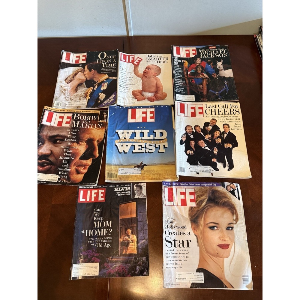 Vintage‎ LIFE Magazine Lot 1990s Michael Jackson Elvis Diana Wild West